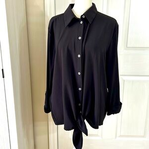 NYGard Black Button-up Blouse Sz XL